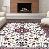 Ultra Soft Area Rug, Non Slip, Stain Resistant, Washable Area Rugs for Living Room, Bedroom, Contemporary Vibrant Trellis Design(White)