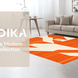 Ultra Soft Area Rug, Non Slip, Stain Resistant, Washable Area Rugs for Living Room, Bedroom, Luxe Fluffy Orange Statement Piece(Orange)