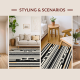Ultra Soft Area Rug, Non Slip, Stain Resistant, Washable Area Rugs for Living Room, Bedroom, Dramatic Earth Tones Animal Pattern(Black)