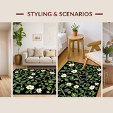 Ultra Soft Area Rug, Non Slip, Stain Resistant, Washable Area Rugs for Living Room, Bedroom, Vivid Nature-Infused Artistry(White)