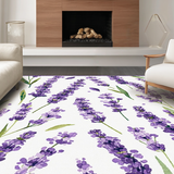 Ultra Soft Area Rug, Non Slip, Stain Resistant, Washable Area Rugs for Living Room, Bedroom, Chic Purple Garden Essence(Purple)