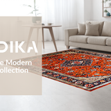 Ultra Soft Area Rug, Non Slip, Stain Resistant, Washable Area Rugs for Living Room, Bedroom, Elegant Warm-Toned Medallion Design(Red)