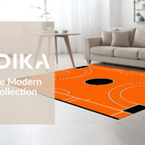 Ultra Soft Area Rug, Non Slip, Stain Resistant, Washable Area Rugs for Living Room, Bedroom, Energetic Orange and Black Design(Orange)