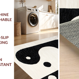 Ultra Soft Area Rug, Non Slip, Stain Resistant, Washable Area Rugs for Living Room, Bedroom, Stylish Minimalist Cat Symbolism(White)