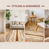 Ultra Soft Area Rug, Non Slip, Stain Resistant, Washable Area Rugs for Living Room, Bedroom, Whimsical Soft-Toned Decorative Piece(Orange)