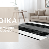 Ultra Soft Area Rug, Non Slip, Stain Resistant, Washable Area Rugs for Living Room, Bedroom, Modern Whimsical Shape Composition(Black)