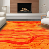 Ultra Soft Area Rug, Non Slip, Stain Resistant, Washable Area Rugs for Living Room, Bedroom, Artistic Fluffy Gradient Design(Orange)