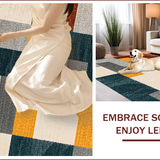 Ultra Soft Area Rug, Non Slip, Stain Resistant, Washable Area Rugs for Living Room, Bedroom, Stylish Minimalist Geometric Carpet for Open Space Interiors(Gray)