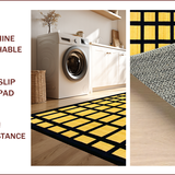 Ultra Soft Area Rug, Non Slip, Stain Resistant, Washable Area Rugs for Living Room, Bedroom, Chic Ogee Patterned Aesthetic(Yellow)