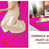 Ultra Soft Area Rug, Non Slip, Stain Resistant, Washable Area Rugs for Living Room, Bedroom, Cute Cartoonish Wildlife Fantasy(Pink)