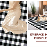 Ultra Soft Area Rug, Non Slip, Stain Resistant, Washable Area Rugs for Living Room, Bedroom, Classic Checkered Black and White Nursery Rug(Black)