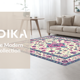 Ultra Soft Area Rug, Non Slip, Stain Resistant, Washable Area Rugs for Living Room, Bedroom, Stylish Pink and Cream Floral Blend(Beige)