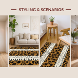 Ultra Soft Area Rug, Non Slip, Stain Resistant, Washable Area Rugs for Living Room, Bedroom, Playful Rustic Safari Design(Brown)