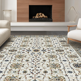 Ultra Soft Area Rug, Non Slip, Stain Resistant, Washable Area Rugs for Living Room, Bedroom, Minimalist Muted Trellis Concept(White)