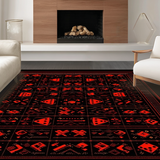 Ultra Soft Area Rug, Non Slip, Stain Resistant, Washable Area Rugs for Living Room, Bedroom, Trendy Soft Edge Dice Concept(Red)