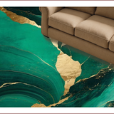 Artistic Gold Swirl Geometric Contrast(Green)