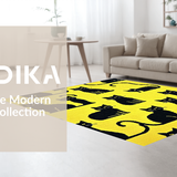 Ultra Soft Area Rug, Non Slip, Stain Resistant, Washable Area Rugs for Living Room, Bedroom, Stylish Minimalist Animal Print(Yellow)