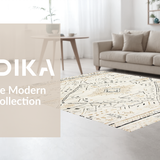 Ultra Soft Area Rug, Non Slip, Stain Resistant, Washable Area Rugs for Living Room, Bedroom, Minimalist Cozy Linear Design(Beige)