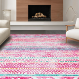 Ultra Soft Area Rug, Non Slip, Stain Resistant, Washable Area Rugs for Living Room, Bedroom, Refreshing Vibrant Spring Palette(Pink)