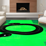 Ultra Soft Area Rug, Non Slip, Stain Resistant, Washable Area Rugs for Living Room, Bedroom, Sleek Emerald Abstract Snake Motif(Green)