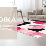 Trendy Wavy Modern Motif Fusion(Pink)