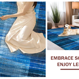 Ultra Soft Area Rug, Non Slip, Stain Resistant, Washable Area Rugs for Living Room, Bedroom, Blue Abstract Rug, Washable, Non-Slip(Blue)