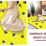Ultra Soft Area Rug, Non Slip, Stain Resistant, Washable Area Rugs for Living Room, Bedroom, Vibrant Honeycomb Patterned Mat(Yellow)