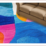 Ultra Soft Area Rug, Non Slip, Stain Resistant, Washable Area Rugs for Living Room, Bedroom, Vibrant Abstract Living Room Non-Shedding Area Rug(Blue)