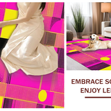 Ultra Soft Area Rug, Non Slip, Stain Resistant, Washable Area Rugs for Living Room, Bedroom, Lively Memphis Inspired Patterns(Pink)