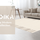 Ultra Soft Area Rug, Non Slip, Stain Resistant, Washable Area Rugs for Living Room, Bedroom, Serene Creamy Tidal Line Artistry(Beige)