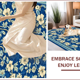 Ultra Soft Area Rug, Non Slip, Stain Resistant, Washable Area Rugs for Living Room, Bedroom, Boho Vintage Blue Living Room Non Slip Rug(Blue)