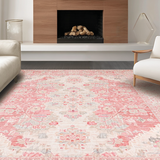 Ultra Soft Area Rug, Non Slip, Stain Resistant, Washable Area Rugs for Living Room, Bedroom, Modern Luxe Dusty Pink Visuals(Pink)
