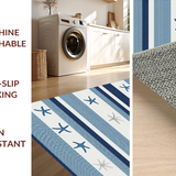 Ultra Soft Area Rug, Non Slip, Stain Resistant, Washable Area Rugs for Living Room, Bedroom, Elegant Blue and Gray Pattern(Blue)