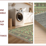 Ultra Soft Area Rug, Non Slip, Stain Resistant, Washable Area Rugs for Living Room, Bedroom, Rustic Neutral Tiled Motif(Beige)