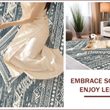 Ultra Soft Area Rug, Non Slip, Stain Resistant, Washable Area Rugs for Living Room, Bedroom, Vintage Farmhouse Dining Area Washable Carpet(Blue)