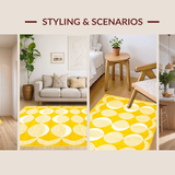 Ultra Soft Area Rug, Non Slip, Stain Resistant, Washable Area Rugs for Living Room, Bedroom, Bright Cheerful Coastal Touch(Yellow)