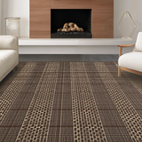 Ultra Soft Area Rug, Non Slip, Stain Resistant, Washable Area Rugs for Living Room, Bedroom, Trendy Abstract Diamond Layout(Brown)