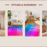Ultra Soft Area Rug, Non Slip, Stain Resistant, Washable Area Rugs for Living Room, Bedroom, Vibrant Whimsical Tie-Dye Style(Blue)