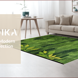 Ultra Soft Area Rug, Non Slip, Stain Resistant, Washable Area Rugs for Living Room, Bedroom, Cottagecore Leafy Nature Motif(Green)