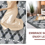 Ultra Soft Area Rug, Non Slip, Stain Resistant, Washable Area Rugs for Living Room, Bedroom, Modern Checkerboard Visual Appeal(Black)