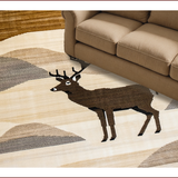 Ultra Soft Area Rug, Non Slip, Stain Resistant, Washable Area Rugs for Living Room, Bedroom, Contemporary Rustic Deer Aesthetic(Beige)