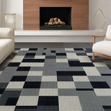 Ultra Soft Area Rug, Non Slip, Stain Resistant, Washable Area Rugs for Living Room, Bedroom, Playful Black and White Pattern(Gray)