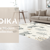 Ultra Soft Area Rug, Non Slip, Stain Resistant, Washable Area Rugs for Living Room, Bedroom, Charming Woodland Animal Aesthetic(Beige)