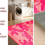 Ultra Soft Area Rug, Non Slip, Stain Resistant, Washable Area Rugs for Living Room, Bedroom, Elegant Modern Wildlife Theme(Pink)
