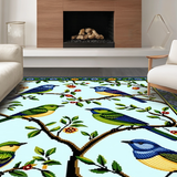 Lively Ornate Bird and Branch Ensemble(Blue)