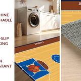 Ultra Soft Area Rug, Non Slip, Stain Resistant, Washable Area Rugs for Living Room, Bedroom, Contemporary Athletic Graphic Design(Brown)