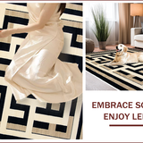 Ultra Soft Area Rug, Non Slip, Stain Resistant, Washable Area Rugs for Living Room, Bedroom, Greek Key Transitional Entryway Stain-Resistant Carpet(Beige)