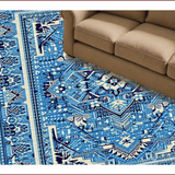 Ultra Soft Area Rug, Non Slip, Stain Resistant, Washable Area Rugs for Living Room, Bedroom, Vintage Chenille Low Pile(Blue)