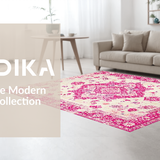 Ultra Soft Area Rug, Non Slip, Stain Resistant, Washable Area Rugs for Living Room, Bedroom, Neutral Toned Rustic Pattern(White)