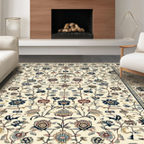Ultra Soft Area Rug, Non Slip, Stain Resistant, Washable Area Rugs for Living Room, Bedroom, Dynamic Greenery Patterned Accent(Beige)
